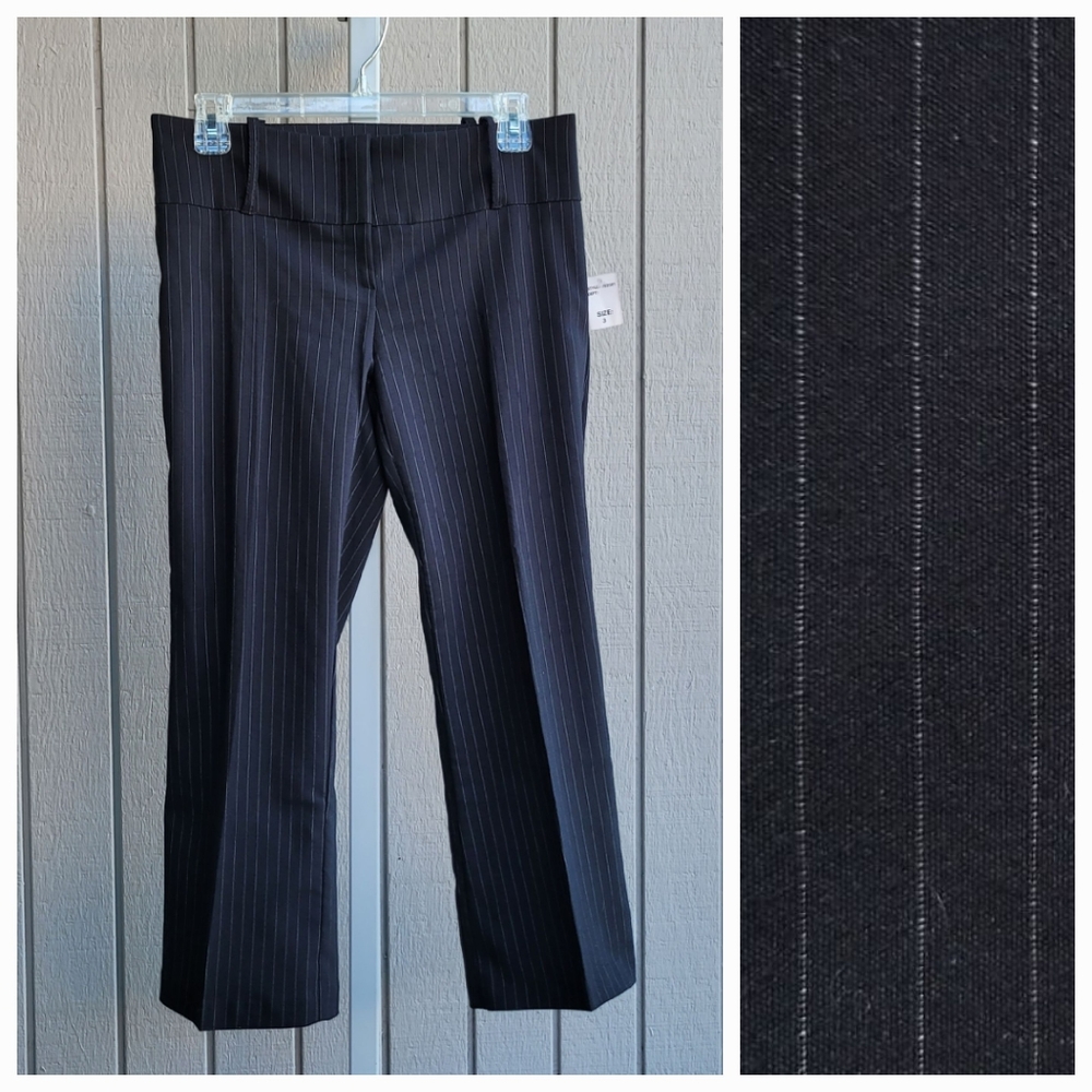 Striped Cropped Dress Pants NEW Women’s Size 3 black & silver Spring Street